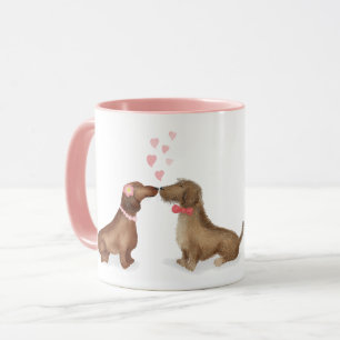Dachshunds en amour tasse personnalisée (fille/gar