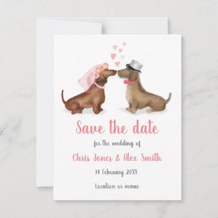 Dachshunds in love enregistrer la carte de date (f