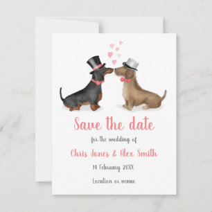 Dachshunds in love enregistrer la carte de date (g