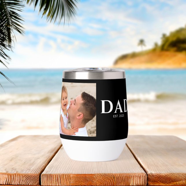 Dad Established Typography Black Photo (Plage (pivotée))