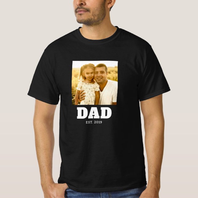 Dad Established Year Photo T-Shirt (Devant)