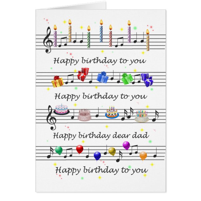 Dad Funny Happy Birthday Song Sheet Music (Devant)