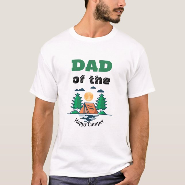 Dad Happy Camper T-Shirt Kids Birthday Party (Devant)