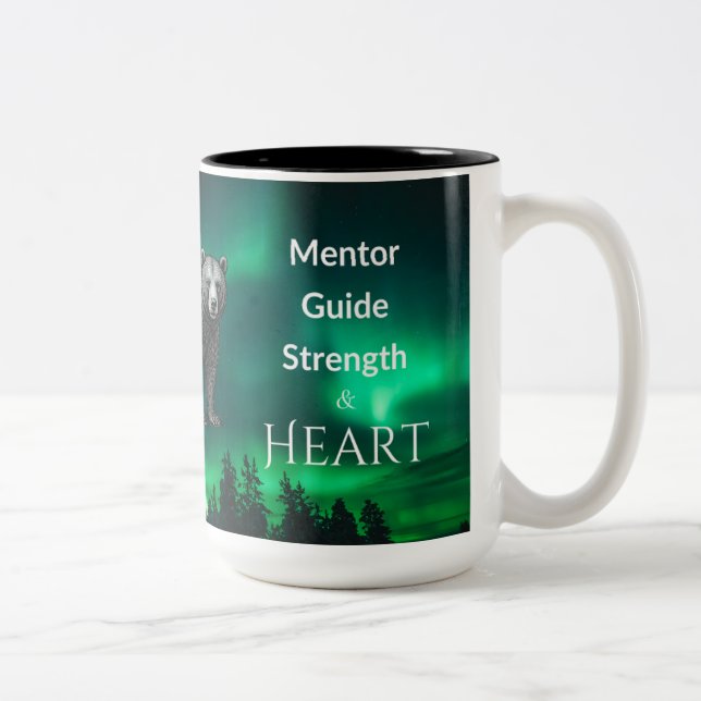 Dad Is Mentor, Guide, Strength & Heart Bear Mug (Droit)