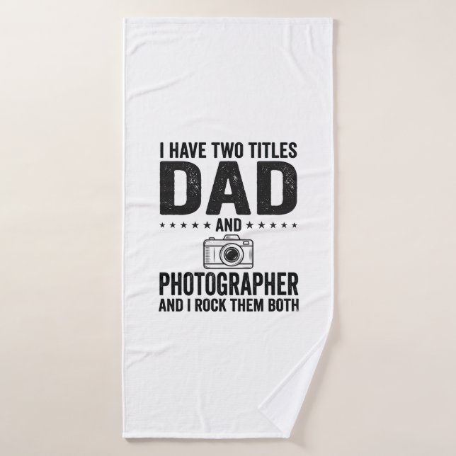 Dad Photographer Vintage Engraving Shirt Design_1 (Serviette de bain)