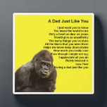Dad  Poem Plaque  -  Gorilla  Design<br><div class="desc">A great gift for a special dad who likes gorillas.</div>