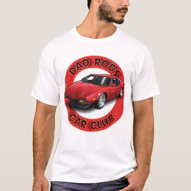 Dad Rods Car Club Red Pantera Car T-Shirt (Devant)