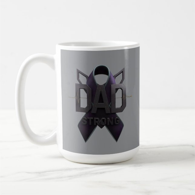 Dad Strong Cancer Awareness Mug – Inspirational Gi (Gauche)