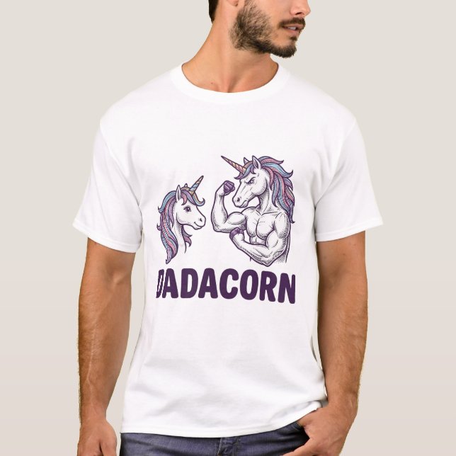 Dadacorn Funny Licorne Papa Conception De T-Shirt  (Devant)