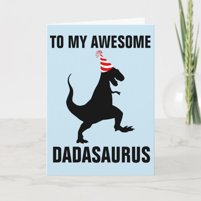 DADASAURUS DINOSAUR CARTE D'ANNIVERSAIRE (Devant)