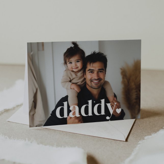Daddy Heart - Premier Carte photo de Fête des père (Zazzle Daddy Heart - First Father's Day Photo Card)