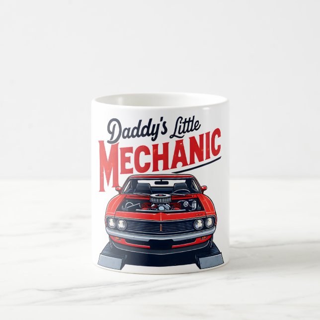 Daddy Little Mechanic Classic Car Keepsaké Mug (Centre)