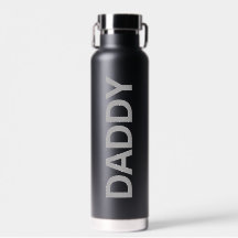 Daddy Modern Black & Grey Bouteille d'eau