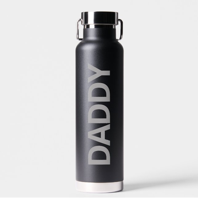 Daddy Modern Black & Grey Bouteille d'eau (Avant)