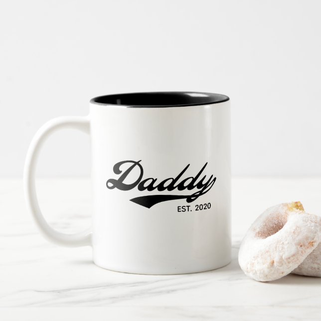 Daddy Mugs (année Est) - Mots Customisés (Avec donut)