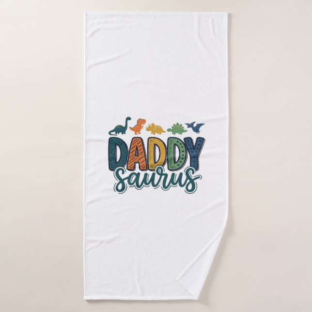 Daddy Saurus Conception de vecteur de papa dinosau (Serviette de bain)