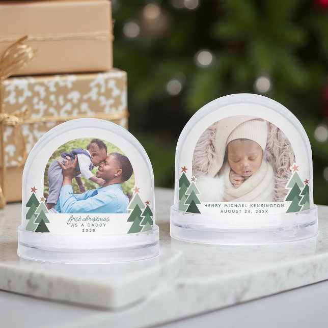 Daddys First Christmas Rustic Trees 2 Photos (Daddys First Christmas Rustic Trees 2 Photos Snow Globe)