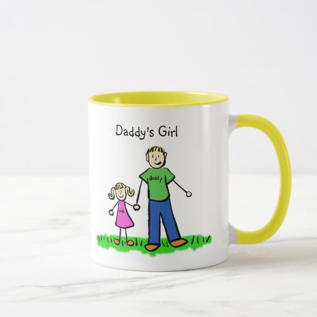 Daddy's Little Girl Dessin Blond Mug (Personnalise (Droite)