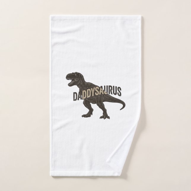 Daddysaurus Dinosaur Vintage Engraving Shirt Desig (Serviette à main)
