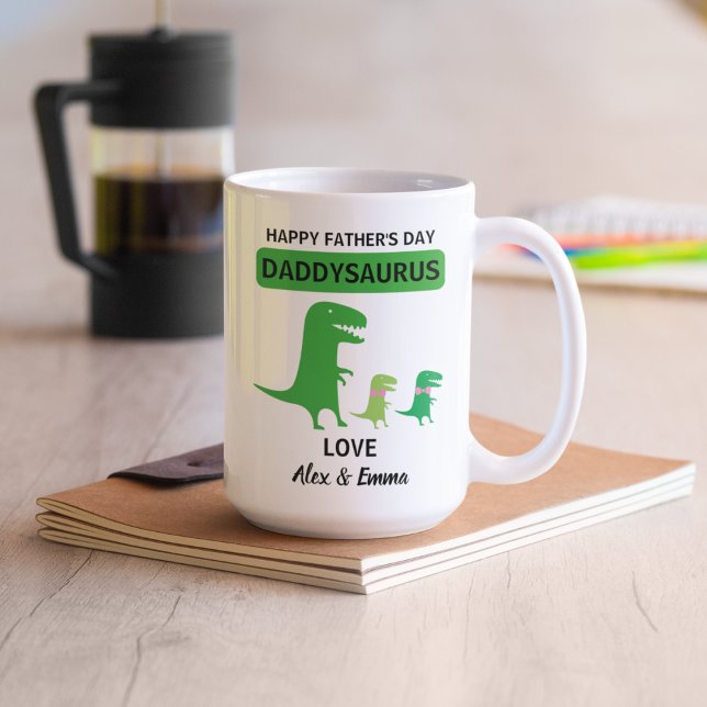 Daddysaurus Mug, Mug Fête des pères personnalisée (Créateur téléchargé)