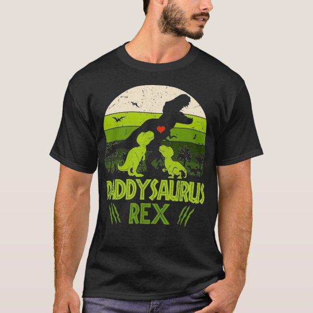 Daddysaurus Re 2 Enfants Tshirt coucher de soleil  (Devant)