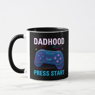 Dadhood Press Start Retro Gamer Design Mug