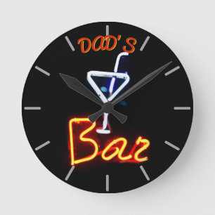 DAD'S BAR, MANCAVE, DEN - Neon Horloge Personnalis