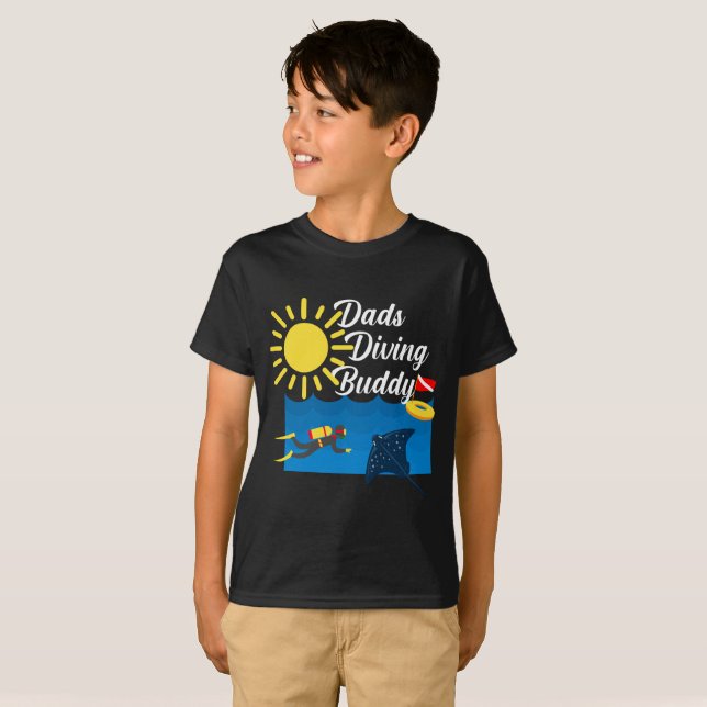 Dads Diving Buddy Design - T-Shirt de base pour en (Devant entier)