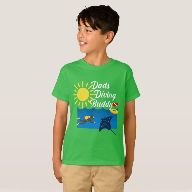 Dads Diving Buddy Design - T-Shirt de base pour en (Devant entier)