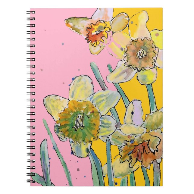 Daffodil aquarelle Journal Carnet floral (Devant)