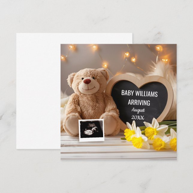 Daffodil Baby Faire-part Médias sociaux (Devant / Derrière)