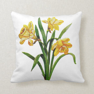 Daffodil Faux Crewel Coussin brodé