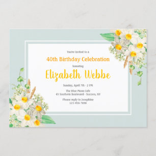 Daffodil Frame Invitation d'anniversaire
