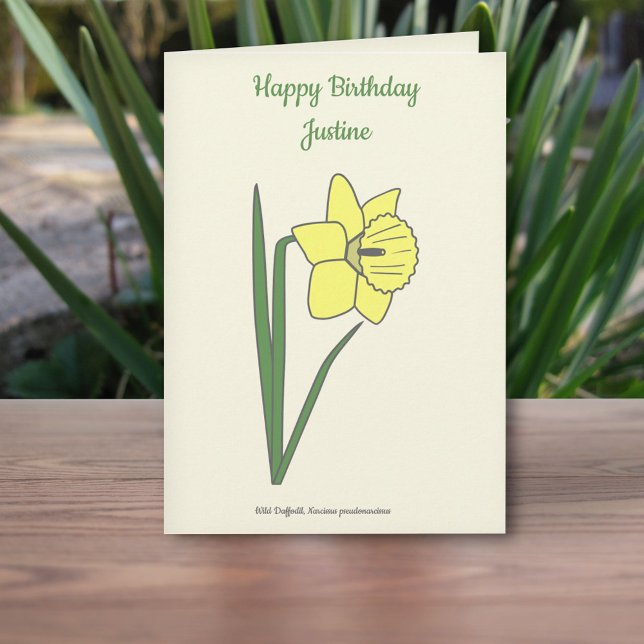 Daffodile botanique Pastel Carte d'anniversaire (Botanical Daffodil Birthday Card )