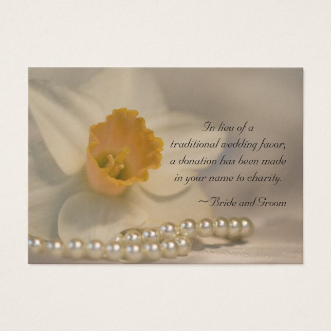 Daffodile et perles Mariage Carte de bienfaisance  (Devant)