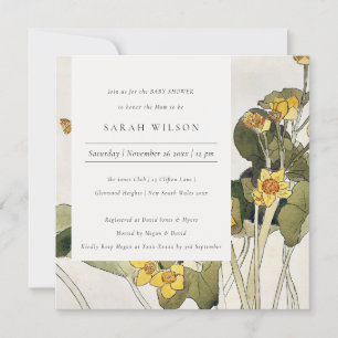 Daffodile jaune rustique Invitation Baby shower fl