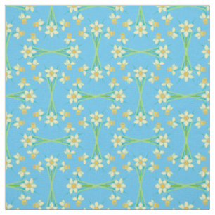 Daffodiles de ressort personnalisées sur le tissu 