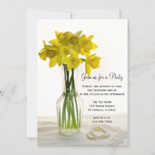 Daffodiles et perles Invitation du Parti général