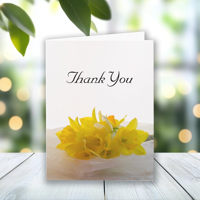 Daffodiles jaunes sur le Merci de mariage de print (Créateur téléchargé)