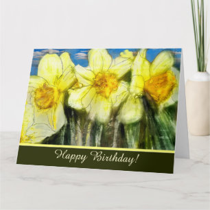 Daffodils Carte de voeux d'anniversaire personnali
