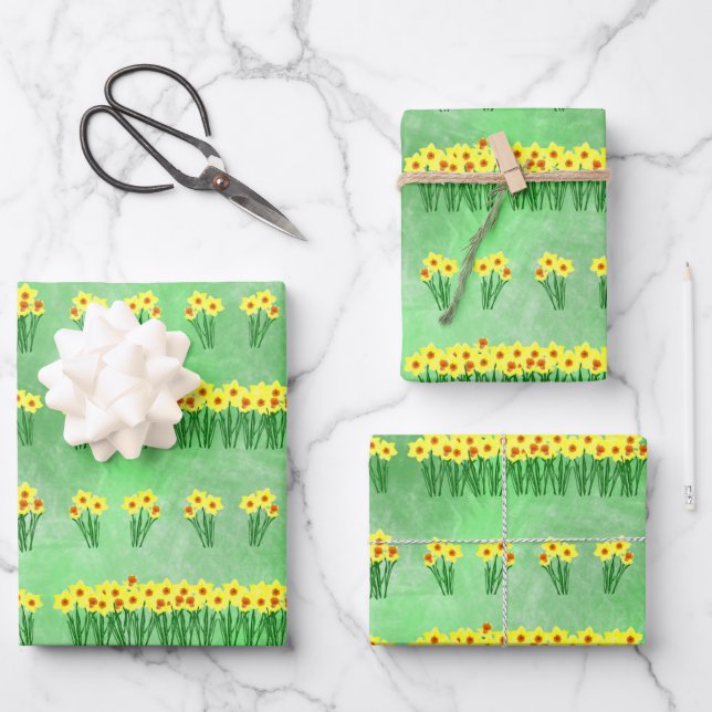 Daffodils Envelopper les feuilles de papier (Recto)