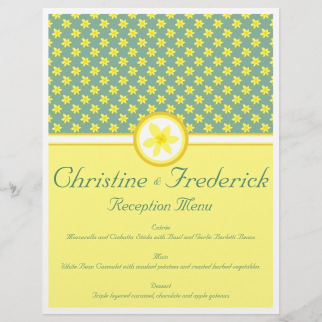 Daffodique Mariage, menu et prospectus (Devant)