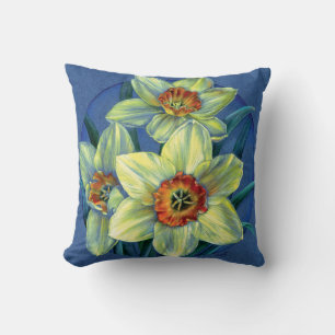 Daffodiques art carré coussin