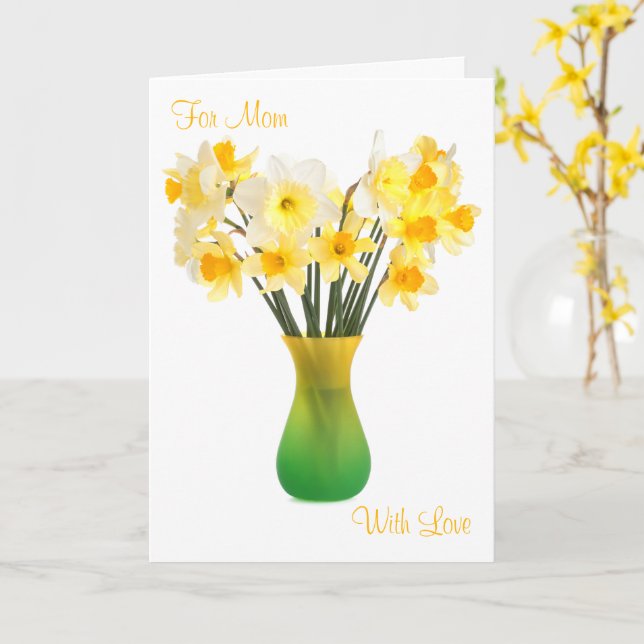 Daffodiques dans une carte de voeux Vase (Fleur jaune)