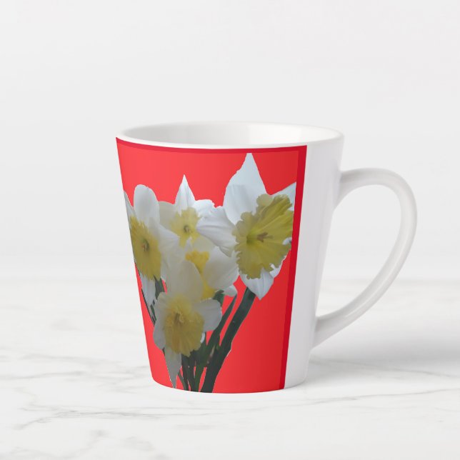 Daffodiques de glace Conception Latte Mug (Droite)