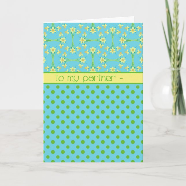 Daffodiques et Pois, Carte de Pâques, partenaire (Devant)