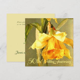 Daffodiques Faire-part de mariage doré