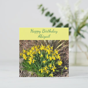 Daffodiques jaunes printanières Carte d'anniversai