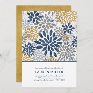 Dahlia Blooms invitation à la fête d'anniversaire