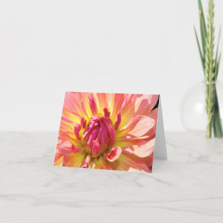 Dahlia jaune et rose 4x6 carte pour notes